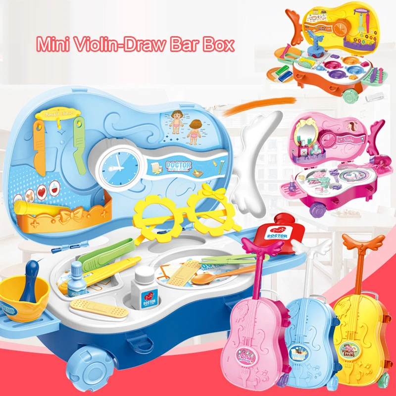 Children Pretend Play Boy Girl Toys Simulation Doctor Care Set Cosmetic Tools Color Mud Model With Case Educational Toys