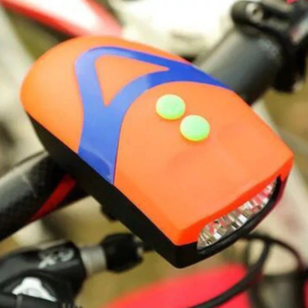 

20lm Electric Horn Headlight 4 Tone Horns Battery Powered Bike Front LED Light Multifunction Bike Bell Bicycle Accessory