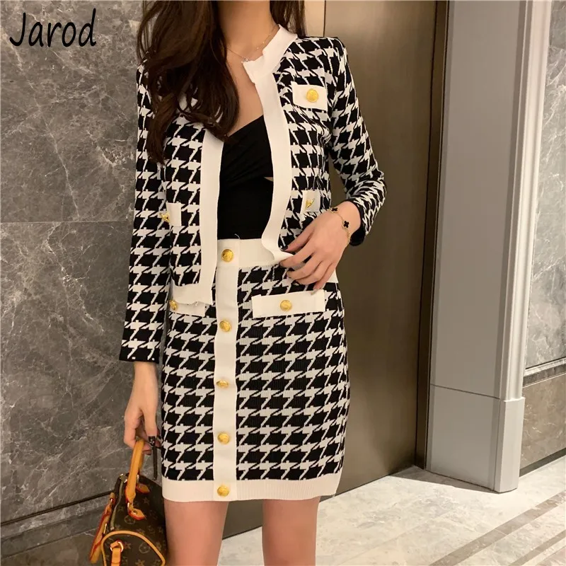 2019 женские осенние вязаные свитера с длинными рукавами рисунком гусиная лапка