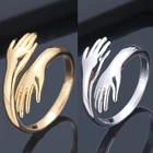 Парные креативные кольца для обнимания любви, 2 шт., креативные Регулируемые кольца для рук для женщин и мужчин, модные ювелирные изделия в подарок