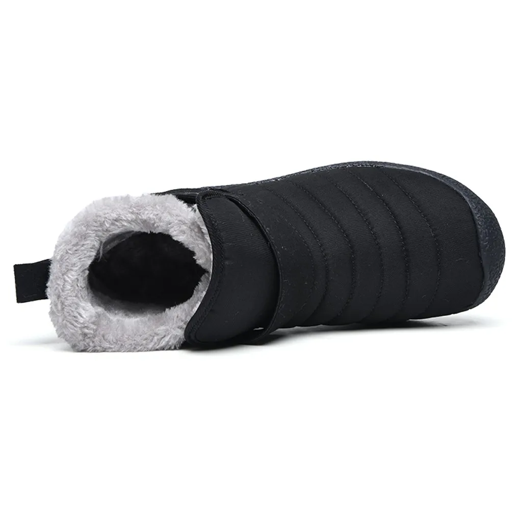 

Snow Boots men Shoes Warm Plush Fur Ankle Boots Winter Female Slip On Flat Casual Shoes Middle-aged and Elderly Loop Shoes