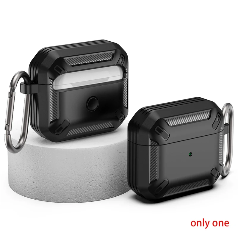 for Apple Pro3 Generation Earphones Four-Sided Carbon Fiber Tpu Protective Cover Durable and with Lock | Электроника