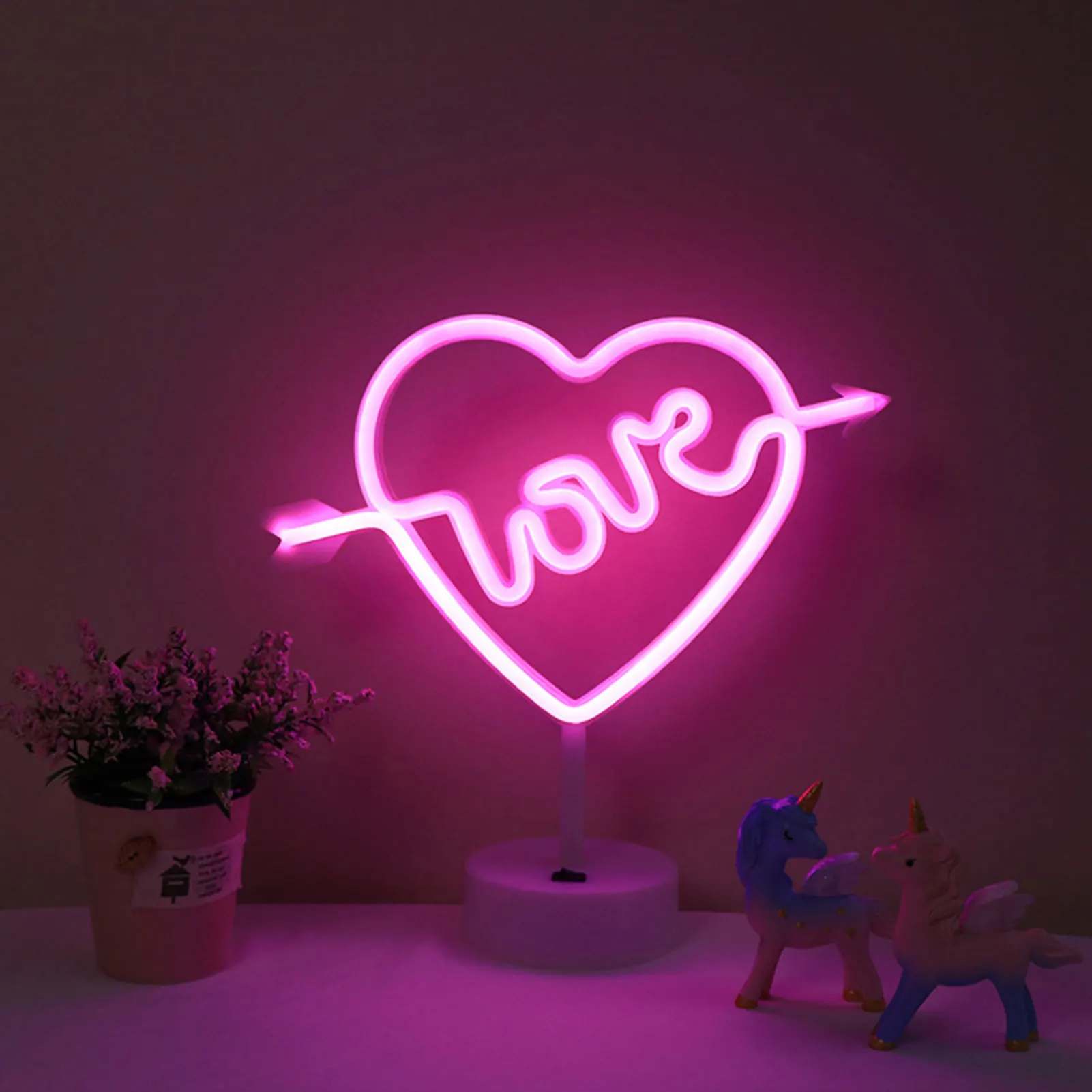 

Professional LED Neon Light Small Night Lamp Stall Lamp USB + Battery Dual Use 5 Styles Available