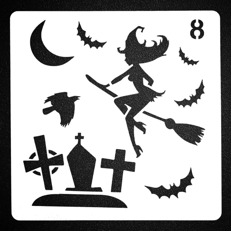 

1PC Halloween Painting Template Diy Album Painting Template Scrapbooking Decorative Coloring Embossing Stencils Reusable 13cm