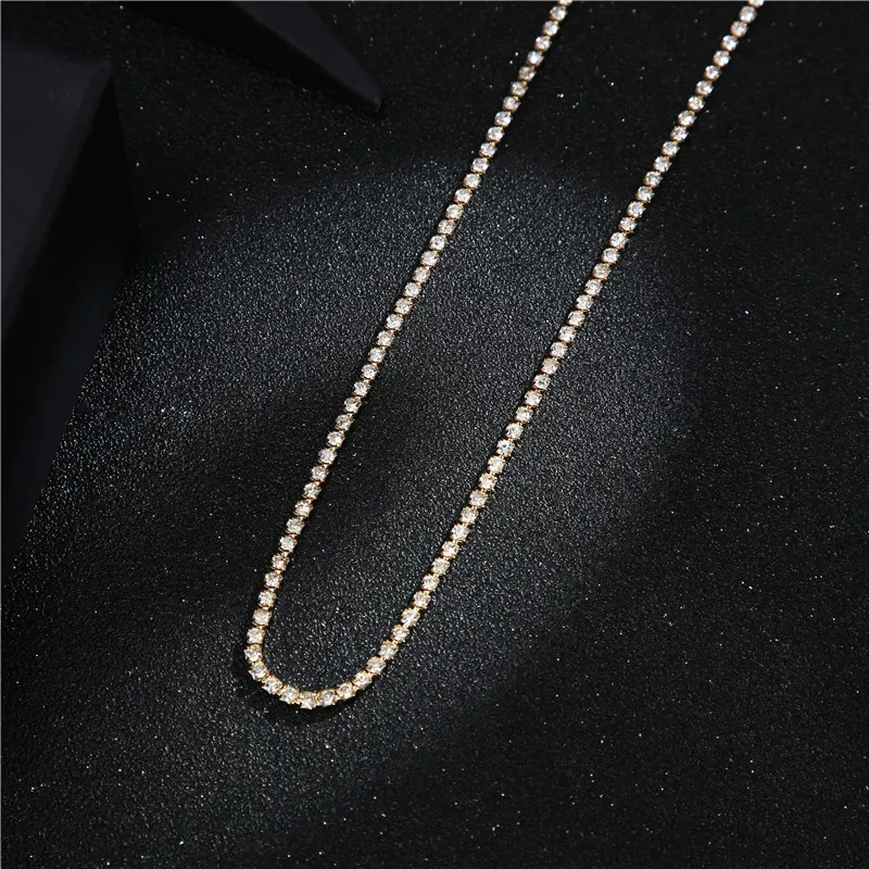 gold color Yanqueens, новинка, цепочка со стразами, серебряное, золотое, длинное ожерелье для девочек, ювелирное изделие для женщин, много видов использования - Окраска металла: gold color
