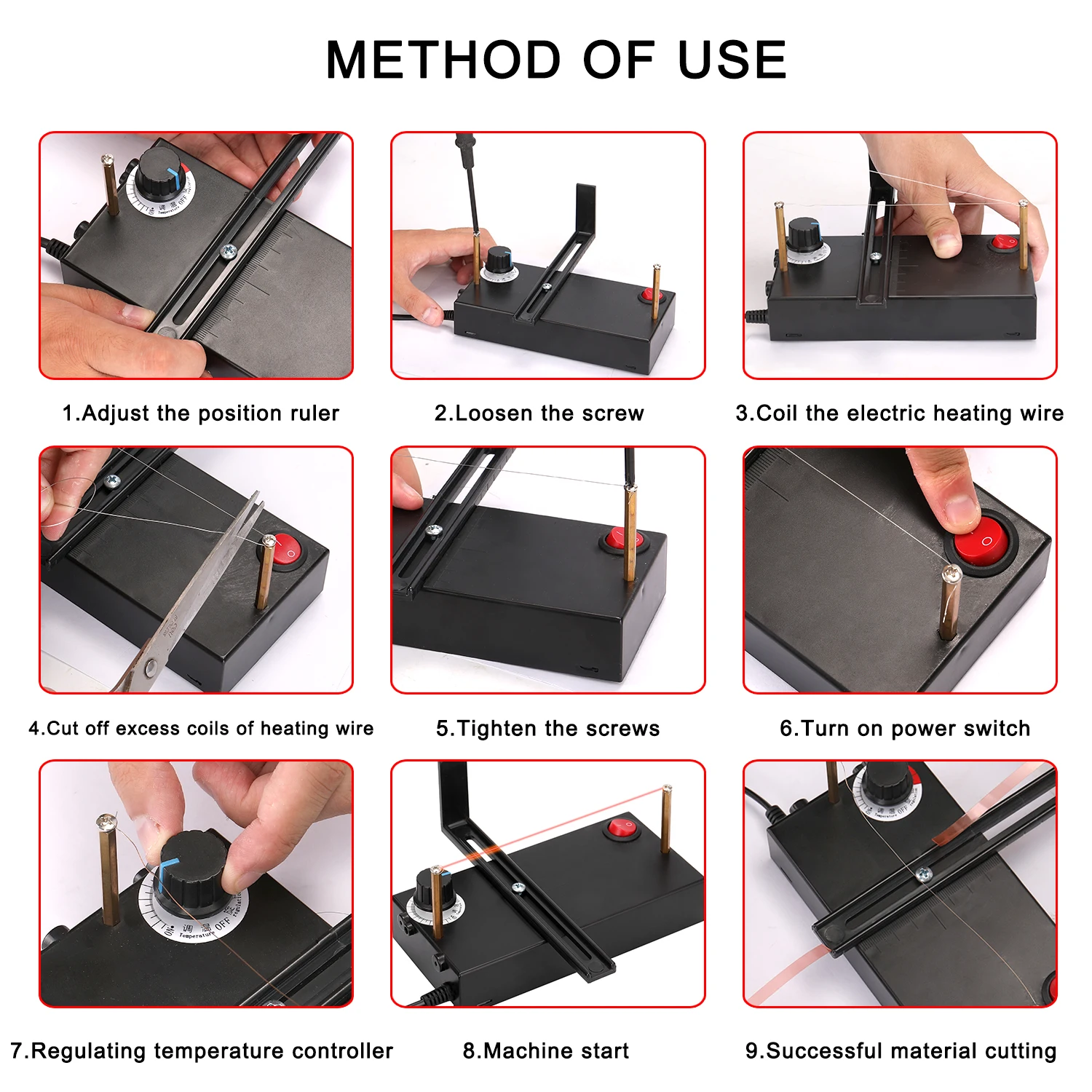 

DRQG50-B-100V-220V Home Use Hot Ribbon Cutter Machine DIY Rope Band Craft DIY Manual Cut Tool