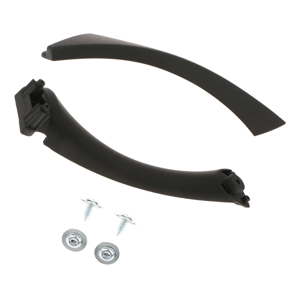 

Door Pull Handle Outer Trim Cover & Right Front/Rear Inner Door Armrest Bracket Passenger Side for BMW 3 Series E90/E91 (Black)