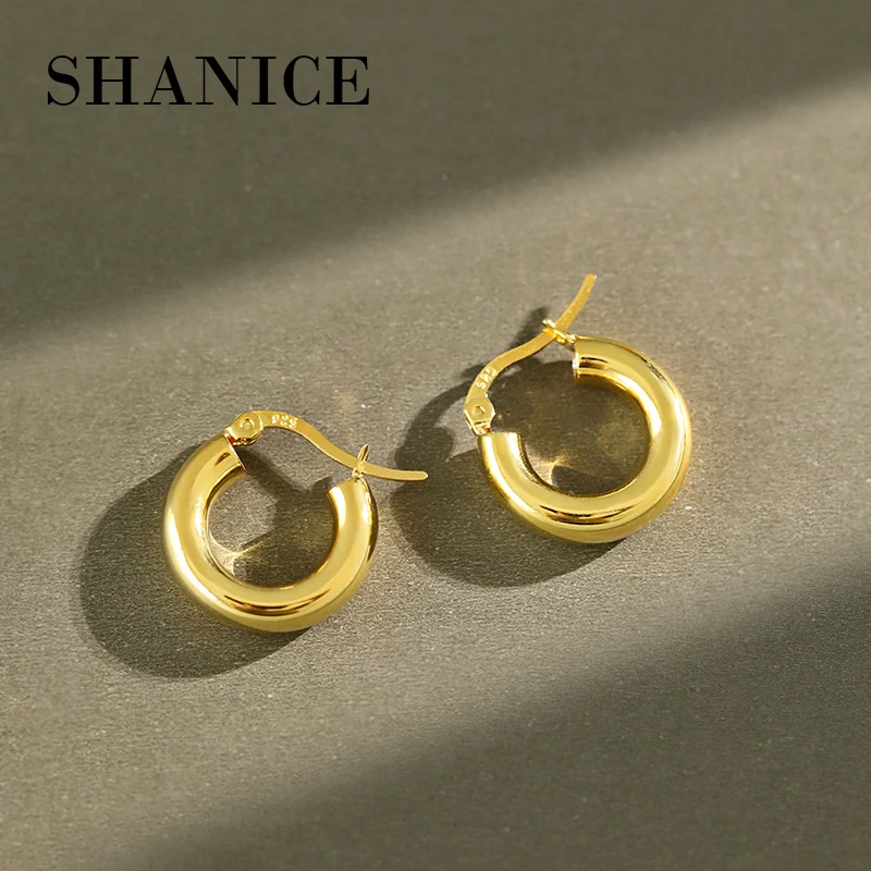 SHANICE Ins серьги-гвоздики из стерлингового серебра S925 толстые круглые в стиле