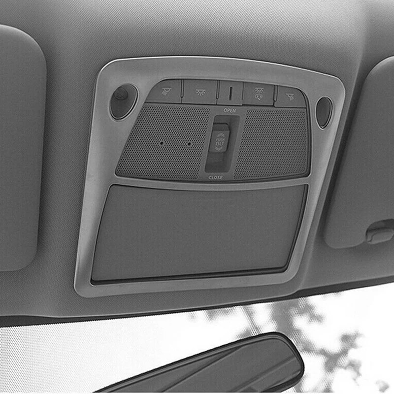 

3Pcs ABS Chrome Car Interior Reading Light Lamp Cover Trim with Car Front Bumper Side Corner Protector Cover Trim