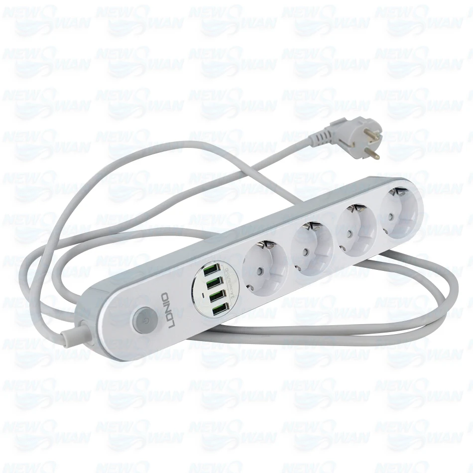 Многофункциональная 4usb-розетка SE4432 LDNIO 2 m европейского стандарта нескользящая |