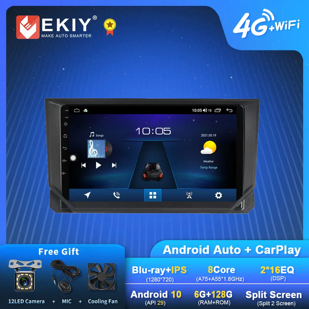 

EKIY S7T Android 10 Автомагнитола для Seat Ibiza 2017-2020 Navi GPS 1280*720 IPS Carplay мультимедийный плеер головное устройство магнитофон