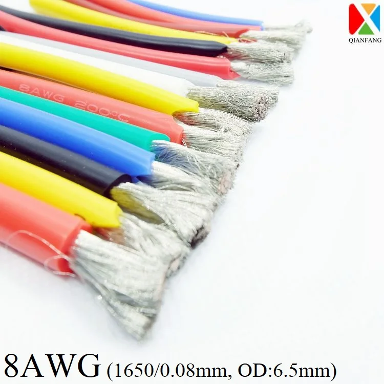 1 м 8AWG силиконовый резиновый медный провод электронный светодиодный