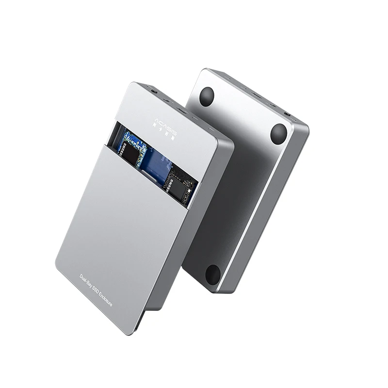 Acasis Dual-Bay M2 SSD Case NVME/NGFF Enclosure Dual protocol SATA USB Type C 3.1 GEN Disk Box For 2230/2242/2260/2280 | Компьютеры и