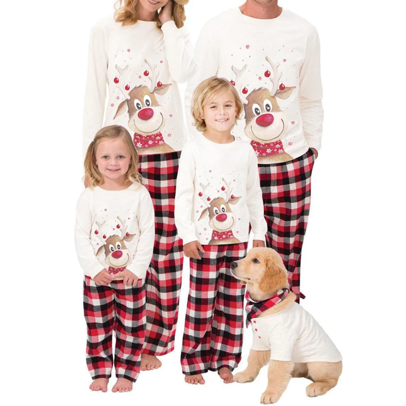 

Christmas Outfits Set Family Matching Pajamas Dad Mum Kids Baby XMAS PJs Cute Party Nightwear Pyjamas Cartoon Deer Sleepwear