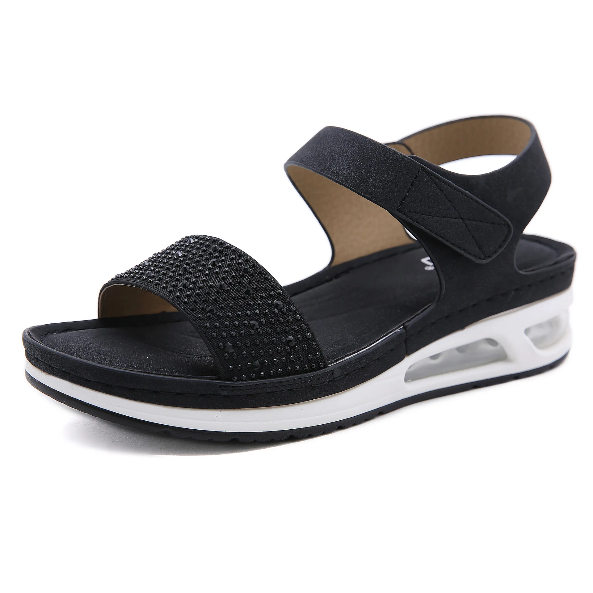 

Casual Woman Shoe Round Toe New Comfortable Solid Lace-Up Leisure Slip-On Basic Cotton Fabric PU Casual Woman Shoe Round Toe Com