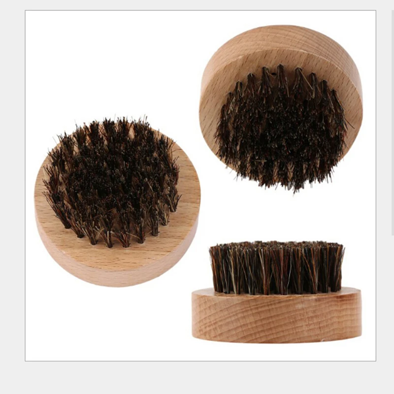

1PC Beard Brush Boar Bristle Mustache Natural Wooden Comb Handmade Grooming Kit Men Beards Mustache Care