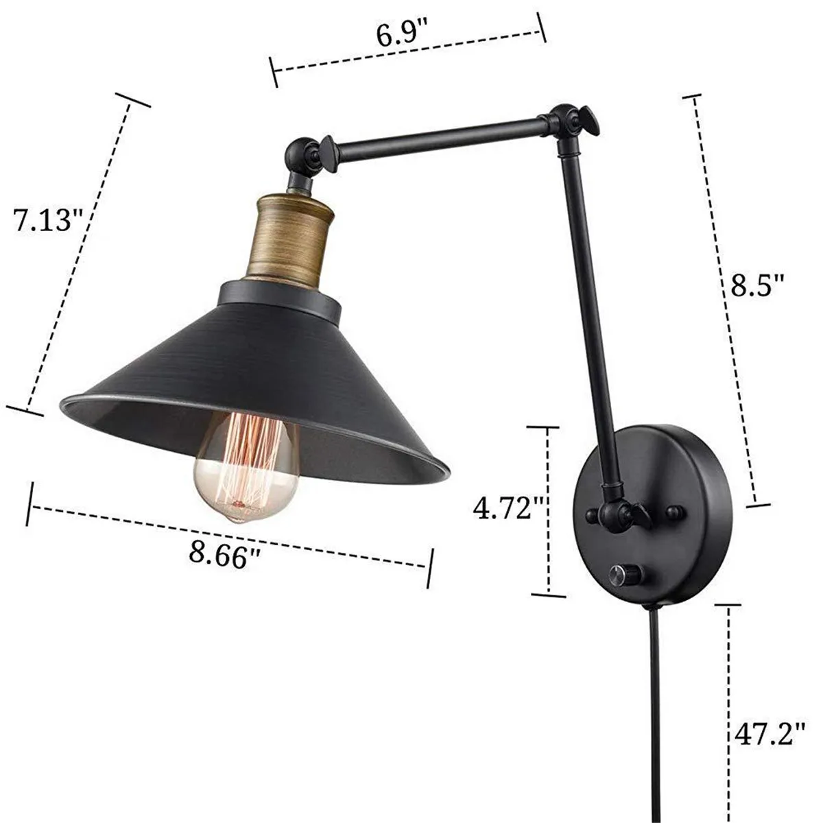 

Vintage Wall Lamp Industrial Wall Lights Adjustable LED Wall Light Sconces Wall Bedroom Light American Country Retro Lighting