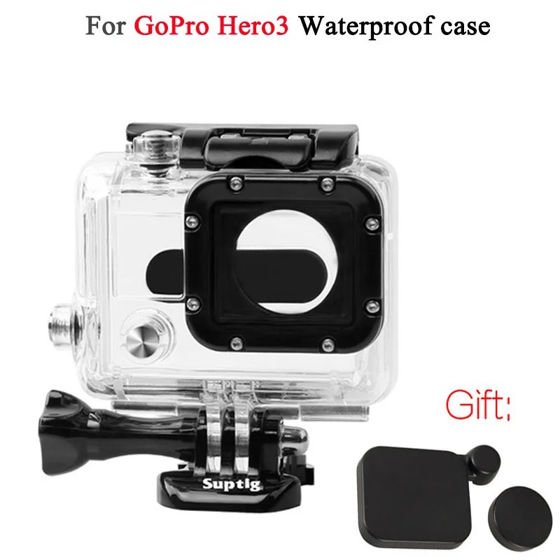 Для Gopro аксессуары go pro hero 3 водонепроницаемый чехол + крышка Крышка для