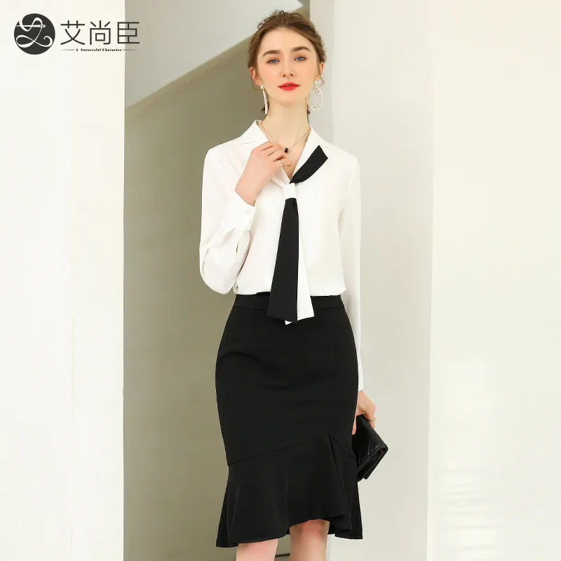 

2021 new women fahion Shirt Korean loose-fitting strap white short-sleeved shirt jacket office ladied OL career shirt white tops