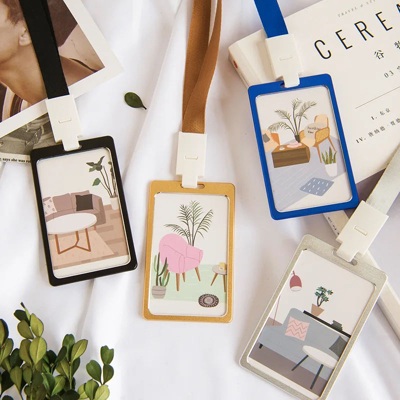 1 шт. металлический бейдж держатель для карт Бизнес пропуска бирки с ремешком