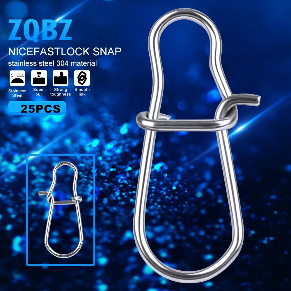 25 шт NiceFastlock Snap рыболовная баррель вертлюжная безопасная защелка 12 мм 33 5