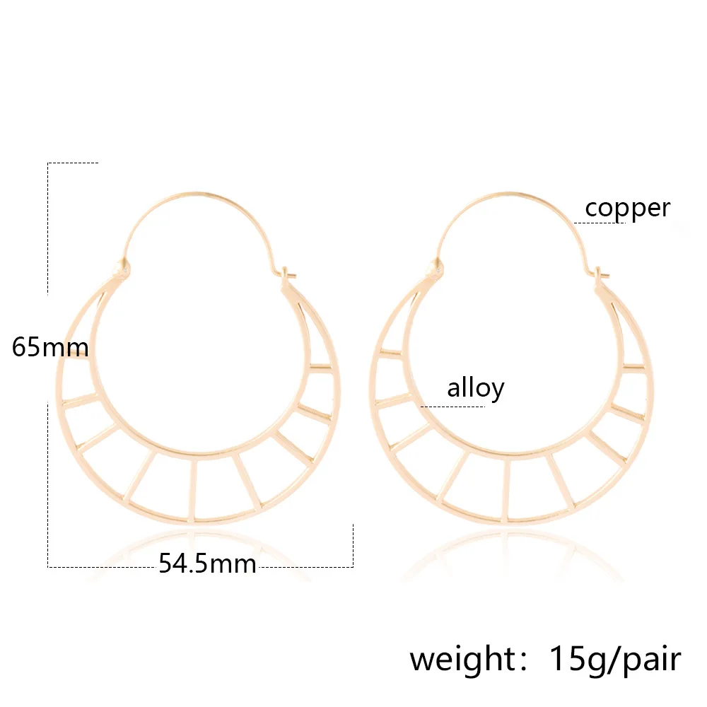 

OUREX 2021 New Fashion Punk Style U Shape Hollow Out Hoop Earrings Simple Design Earrings For Women Party Jewelry Wholesale