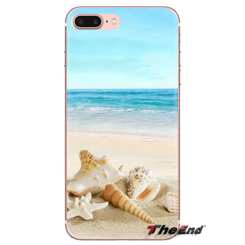 Silicone Bag Case For LG G3 G4 Mini G5 G6 G7 Q6 Q7 Q8 Q9 V10 V20 V30 X Power 2 3 K10 K4 K8 2017 pastel Beach sea shells starfish |