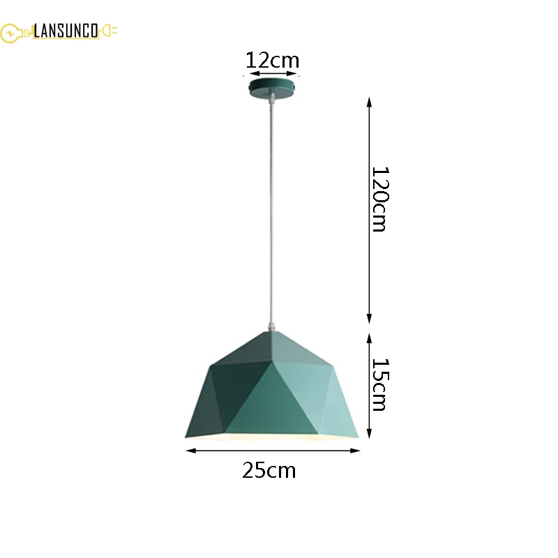 

Pendant Lights Iron Pendant Lamp Minimalism Nordic Hanglamp Geometric Single Head For Restaurant Cafe Home Suspension Luminaire
