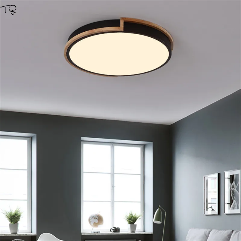 

Nordic Macaron Log Round Ceiling Lamp Modern Simple Creative Warm Led Light Fixtures Decor Bedroom Bathroom Kitchen Study Bar