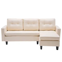 【USA READY STOCK】Beautiful  L-shaped Disassembly, Backrest Pull Point, Variable Combination, Three-seat Indoor Sofa, Solid Wood