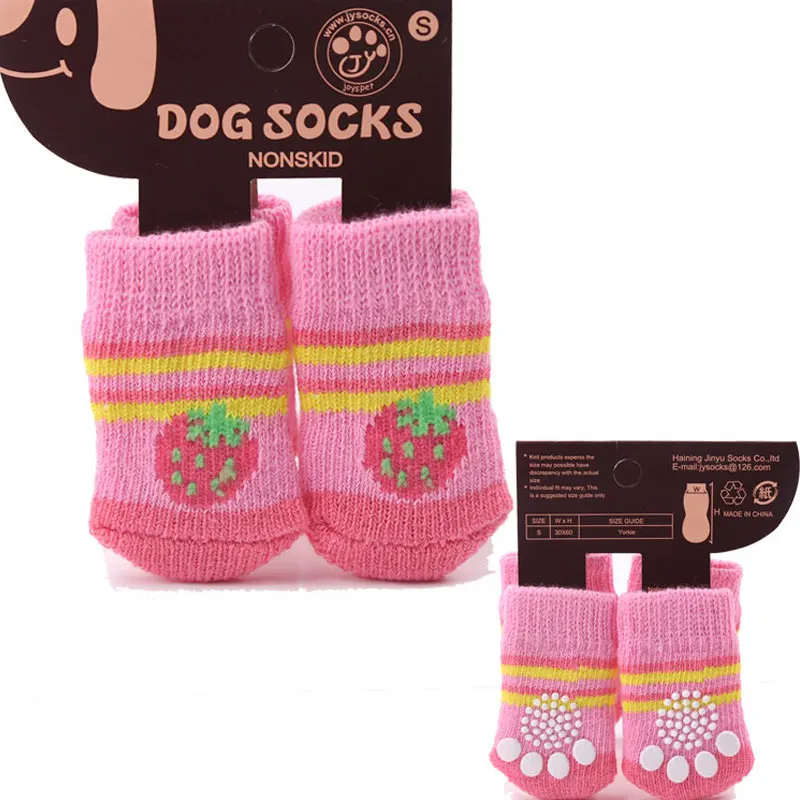 4 шт. S/M/L мягкие носочки для домашних животных милые Нескользящие Носки с рисунком