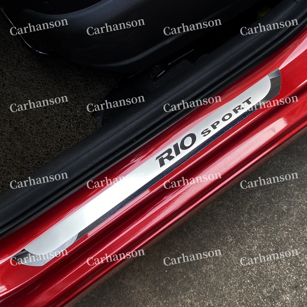 Для KIA RIO Накладка дверного порога 5 4 3 Аксессуары Нержавеющая сталь потертости