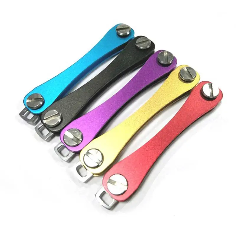 

DIY Pocket Key Wallet Keychain Keyring Wallets Portable Aluminum Keychain Multi-functional Clip Key Organizer Clip Key Ring Tool