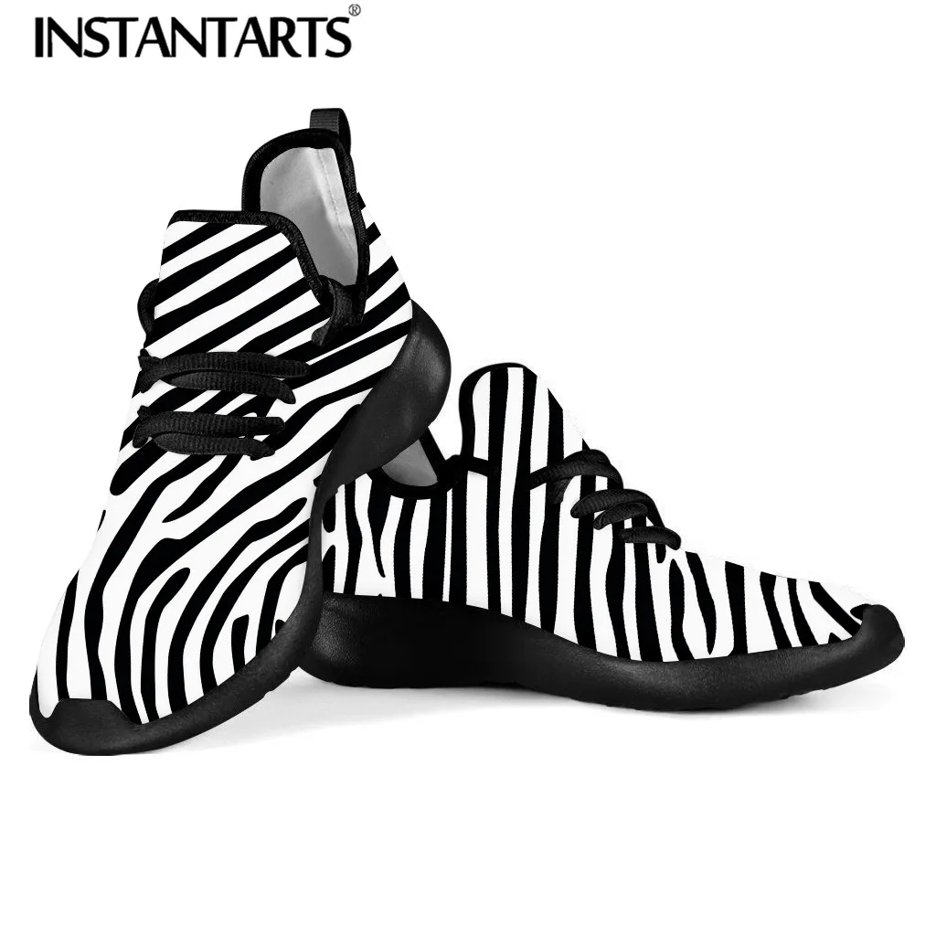 Модные сетчатые туфли INSTANTARTS в африканском стиле с принтом зебры Повседневная