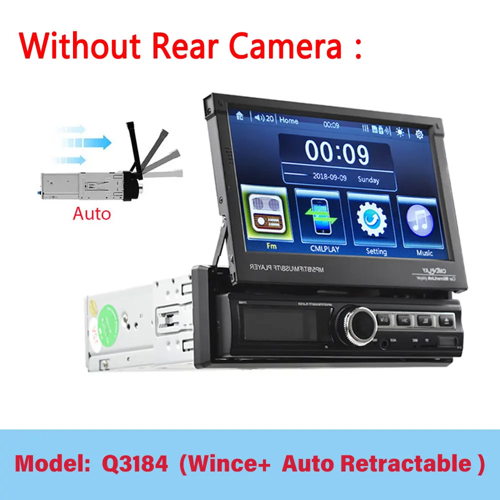 Q3184 Without Camera LeeKooLuu 1 Din Android 7,1 Автомагнитола с авто выдвижным экраном универсальное радио Bluetooth Wifi Mirrorlink gps Автомобильный мультимедийный - Color: Q3184 Without Camera
