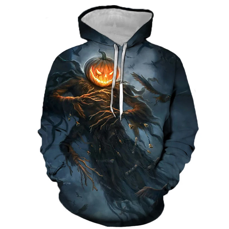 

Halloween Print Hoodie Horror Pumpkin Head 3D Hoodie Men and Women Unisex Pullover Hoodie Casual Warm Hoodie