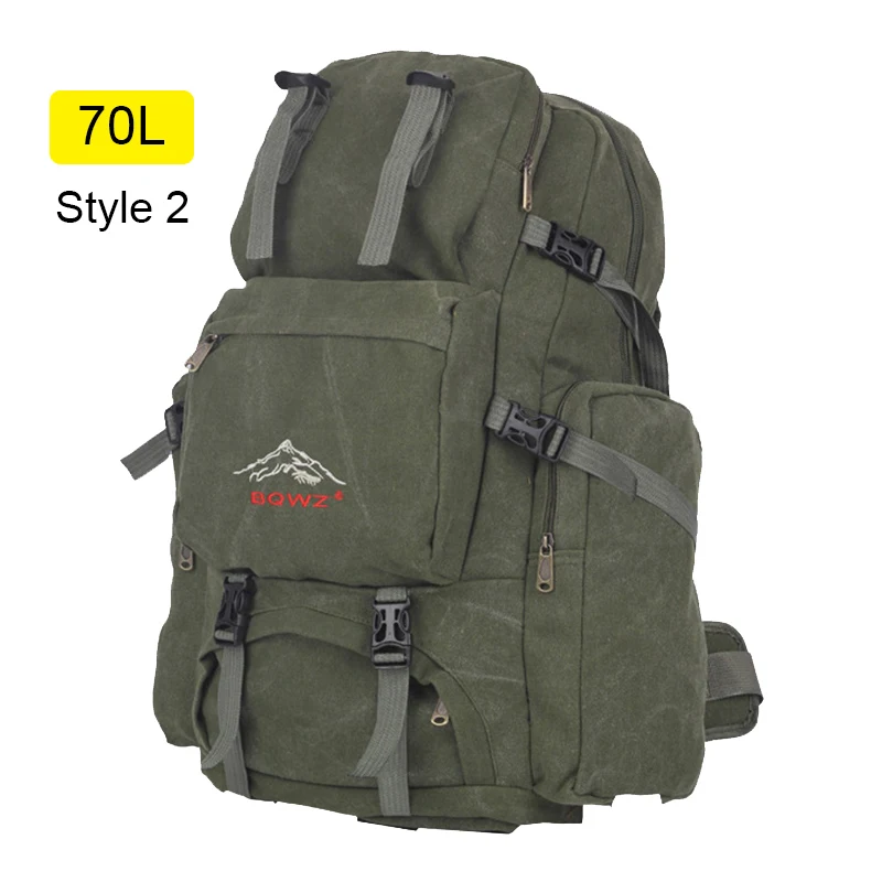 Style 2 Army 70L 60л большая походная сумка, рюкзак для путешествий, брезентовый армейский военный рюкзак, многофункциональная сумка для багажа, для альпинизма, Мужская походная сумка Tas XA26D - Цвет: Style 2 Army 70L