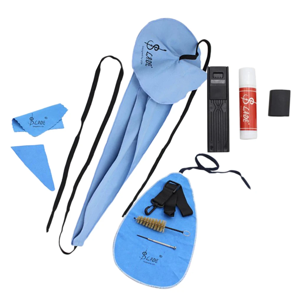 

1 Set 10-in-1 Saxophones Cleaning Care Kit Cork Grease Thumb Rest Reed Case Mouthpiece Screwdriver Woodwind Instruments Parts