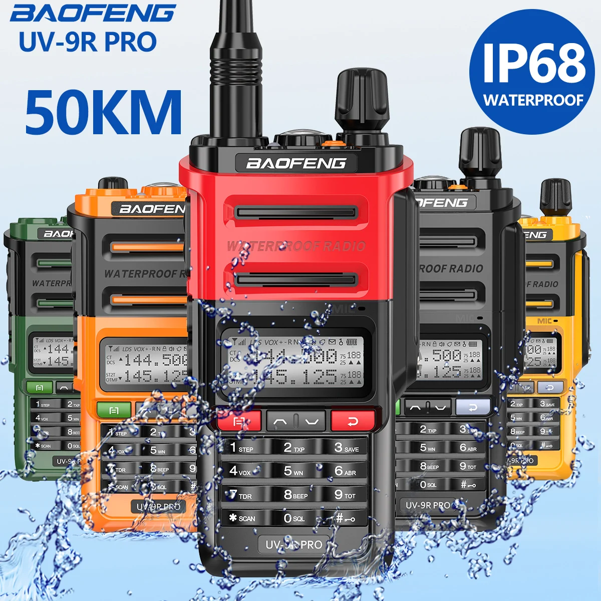

2022 NEW Baofeng UV-9R PRO High Power Upgraded Of UV-9R PLUS Walkie Talkie IP68 Waterproof 50KM Long Range Dual Band Ham Radio