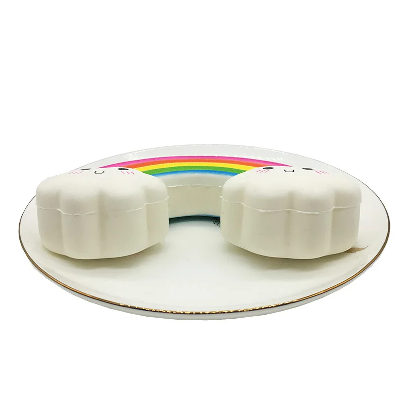 1 ud. Arco Iris Kawaii nube blanca juguetes para apretar suaves para ni&ntilde;os adultos crecimiento lento perfumado apretar alivio del estr&eacute;s juguetes chico regalo de Navidad-3