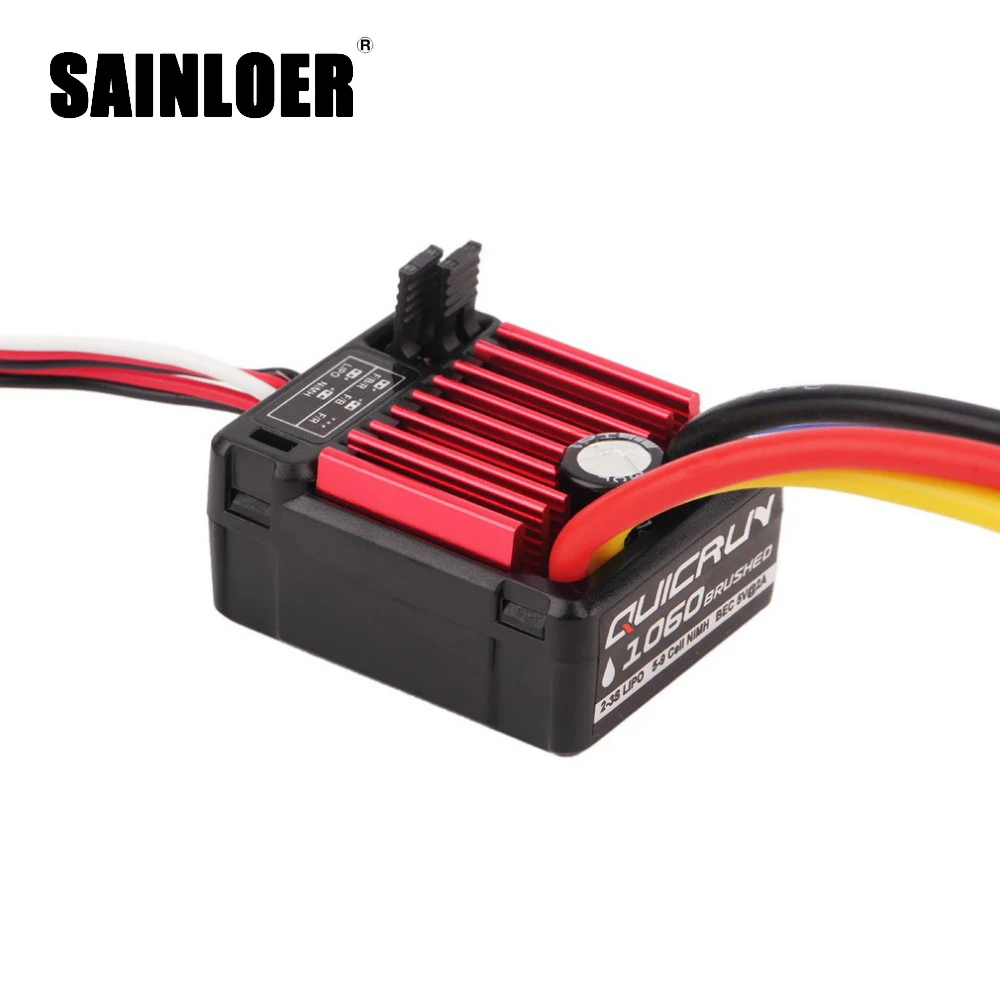 

1pcs Original HobbyWing QuicRun 1060 60A Brushed Electronic Speed Controller ESC For 1:10 RC Car Waterproof Speedboat