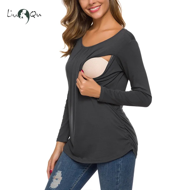 Женская одежда для беременных Блузки Топ рубашка грудного вскармливания с