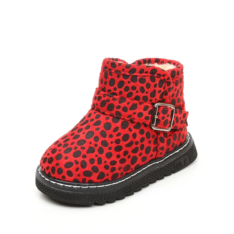 Детские замшевые зимние ботинки JUSTSL для маленьких девочек и мальчиков Плотные