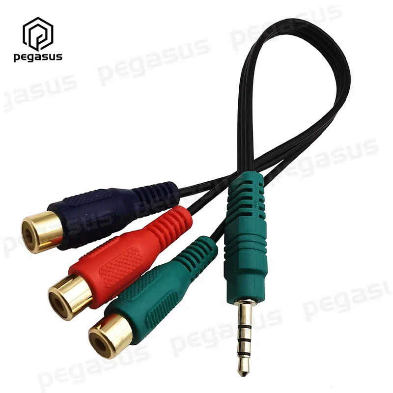 25 см позолоченный DC мм 3RCA компонентный видео RGB адаптер CBF сигнальный кабель для