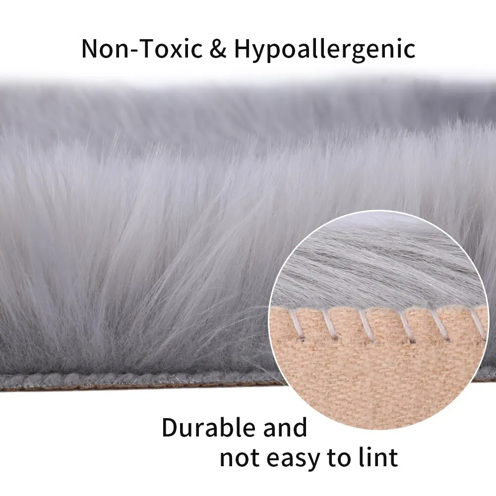 Hot Sale Faux Sheepskin Chair Cover MultiColors Warm Hairy Wool Carpet Seat Pad Long Skin Fur Plain Fluffy Area Rugs Washable | Дом и сад