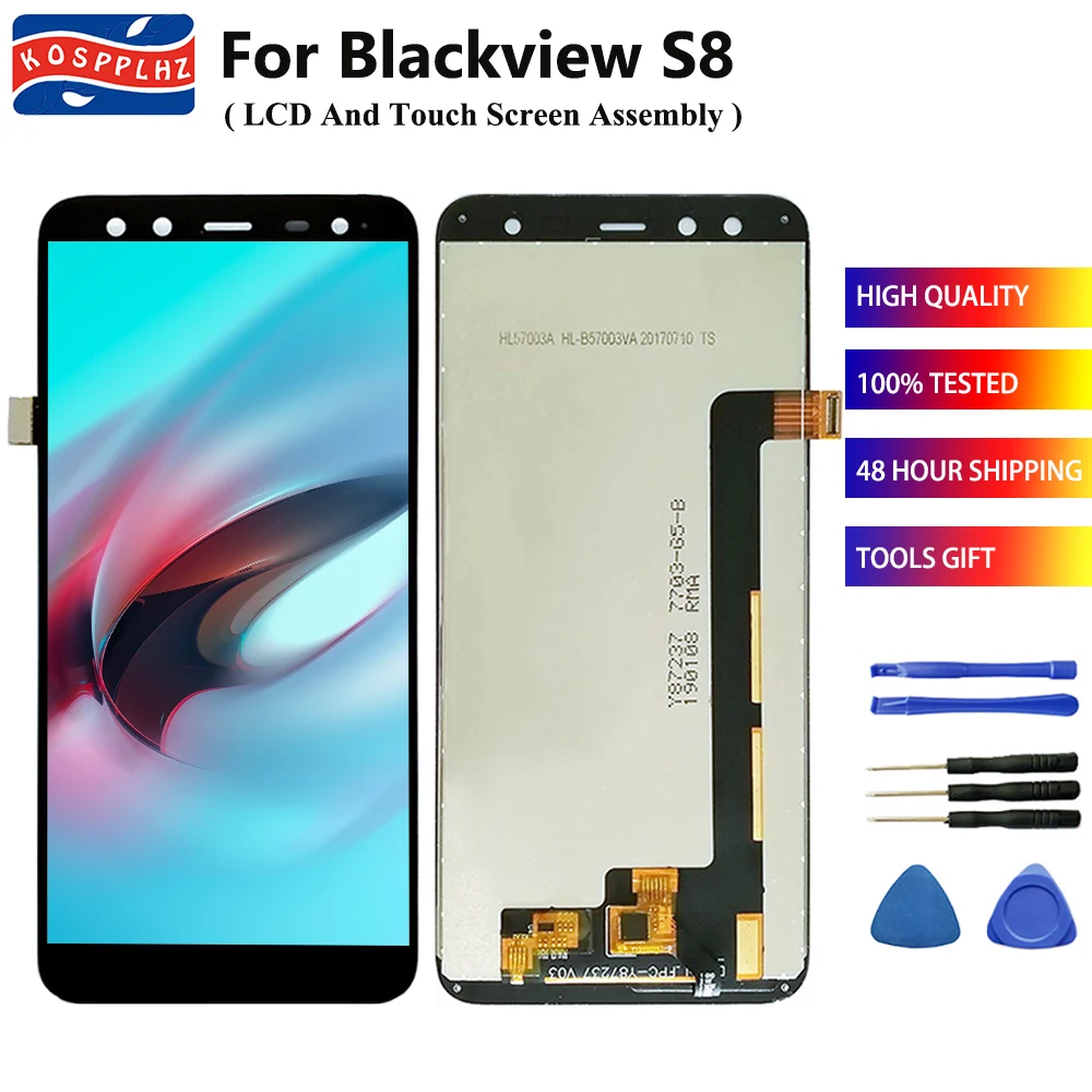 ЖК-дисплей KOSPPLHZ для Blackview S8 + дигитайзер сенсорного экрана в сборе сменная панель 5