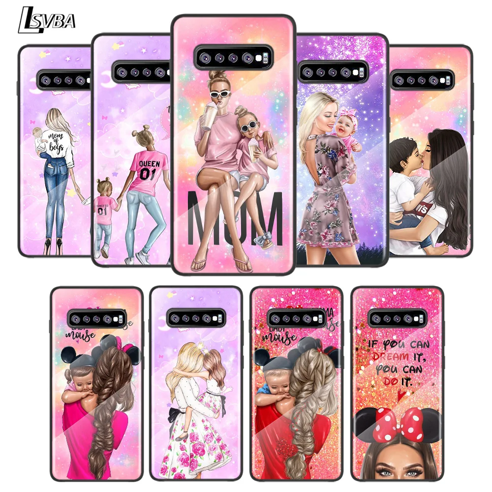 

Lucky Cute Mom Baby For Samsung Galaxy S21 Ultra Plus 5G M51 M31 M21 Tempered Glass Cover Shell Luxury Phone Case