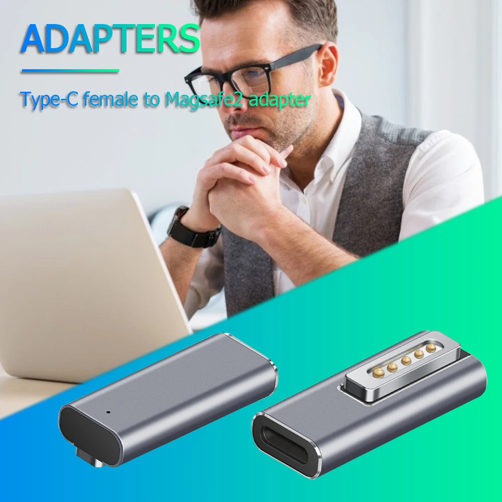 Магнитный адаптер USB PD типа C для Apple Magsafe1 Magsafe 2 MacBook Pro розетка быстрая зарядка 60 Вт