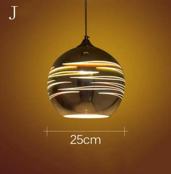 J-25CM Современный 3D красочный скандинавский звездное небо подвесной стеклянный абажур подвесной светильник E27 Светодиодный светильник для кухни ресторана гостиной - Цвет корпуса: J-25CM