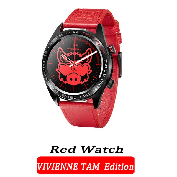 Red Huawei Honor Watch Magic, водонепроницаемые, gps, NFC, для работы, 7 дней, напоминания о сообщениях, пульсометр, трекер сна, экран 1,2 дюйма - Цвет: Red
